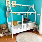 Resim Baby Kinder Wh. Lovely Ahşap Montessori Bebek Ve Çocuk Oyun Evi Ve Karyolası 