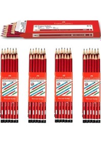 Resim Faber-castell Kurşun Kalem Köşeli Mercanlı - 48 Adet + 12 Adet Kırmızı Kopya Kalemi 