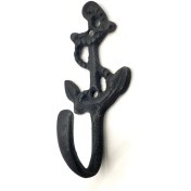 Resim Antika Tarz Dekoratif Pirinç Halatlı, Çapa, Denizci, Gemici Askı - 95X42MM, Oksit 