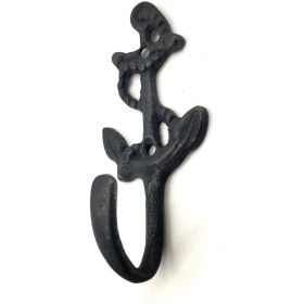 Resim Antika Tarz Dekoratif Pirinç Halatlı, Çapa, Denizci, Gemici Askı - 95X42MM, Oksit 