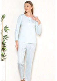 Resim Mevsimlik Uzun Kol Pijama Takım Viskon Alperi 790-27 Mint 