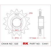 Resim RK Ducati PANIGALE 899 RK Çelik Ön Dişli C4491-15 (2014-2015) 