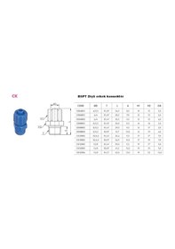 Resim Cdc Ck06R02 1/4 Inç Erkek Dişli Sıkma Somunlu Konnektör 