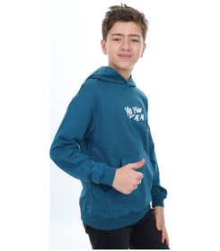 Resim Toontoy Erkek Çocuk Nakışlı Sweatshirt Petrol Mavi 