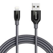 Resim Anker A8122HA1 1.8 m USB to Lightning PowerLine+ MFI Certified Double Braided Nylon Fast Charging Cable, Gray 