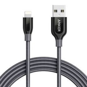 Resim Anker A8122HA1 1.8 m USB to Lightning PowerLine+ MFI Certified Double Braided Nylon Fast Charging Cable, Gray 