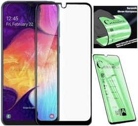 Resim Samsung A30 Ekran Koruyucu Seramik Nano Cam Esnek Tam Full Kaplayan Kırılmaz 