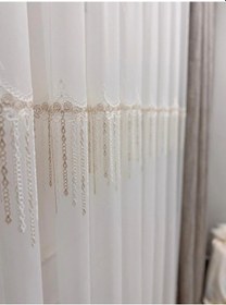 Resim Nivemeshome 2571 V -117 Reina Gold 1/2,5 Pileli Bambu Tül Perde 400x250 