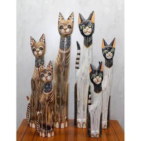 Resim Ahşap 3'lü Kedi Seti 1 Metre Model 3 