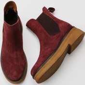 Resim Bueno Shoes Bordo Süet Kadın Düz Bot 01wv0214 