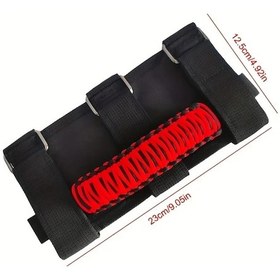 Resim Dashanshop Siyah Fon Kırmızı Kolluk Jeep Wrangler İçin Dokuma Çatı Tutacak Aksesuar 