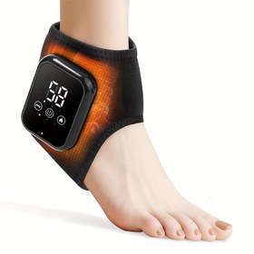 Resim Üç Isıtma Seviyeli, USB Şarj Edilebilir, Üç Ayarlanabilir Titreşim Moduna Sahip, Tekli veya Çiftli Paket Isıtmalı Titreşimli Ayak Bileği Sarma Bandı, Ayak Masajı Isıtma Pedleri. 