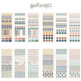 Resim Opulentliving Bay Kağıt 6 Stil Alfabe Çıkartma Seti Kırmızı Telefon Kılıf Dizüstü Takvim Klavye Not Planlayıcısı İçin 