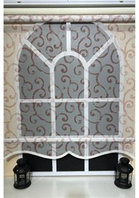 Resim Çift Mekanizmalı Desenli Tül Stor Perde Pembe Baskı Stb-106 Pembe 