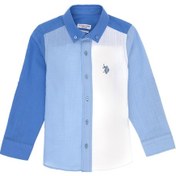 Resim U.s. Polo Assn. Erkek Çocuk Mavi Gömlek Desenli 50306578-vr036 Mavi 