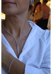 Resim 14 Ayar Beyaz Altın Zarif Sarkıt Su Yolu Set Tkm0813 Sarı Altın 