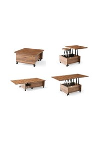 Resim Akıllı Sihirli Laptop Sehpa/ Yemek Masası / Orta Sehpa Atlantik Çam Çok Renkli 