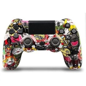 Resim Ps4 İçin Kablosuz Bluetooth Oyun Kolu, Işıklı Şerit, Çift Titreşim, Joystick, Hızlı Şarj, Ergonomik Tasarım Kartoon 