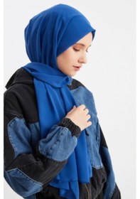 Resim Kadın Tesettür Hijap Hazır Multi Şifon Ipeksi Şal Rahat Yumuşak Ekstra Hafif - Tek Ebat / Gece Mavi Gece Mavi 