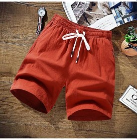 Resim Snapbuy Erkek Yazlık 100% Pamuk Kargo Şortu - Plaj Ve Günlük Kullanım, Boyut M-9xl Kırmızı 