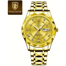 Resim Globalbloom Poedagar Erkek Kol Saati Golden Klasik İş Ve Günlük Kullanım Paslanmaz Çelik Kordonlu Altın 