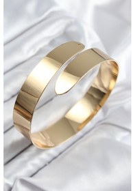 Resim Pirinç Sarmal Model Gold Renk Pazu Bileklik - Tj-bb7615 Açık Mor 