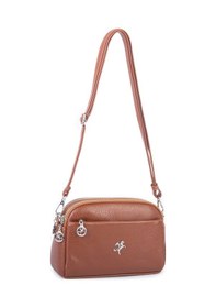Resim Nas Bag Kadın Günlük Sade Şık Çok Gözlü Çapraz Çanta 23x14 Cm Taba Victoria 