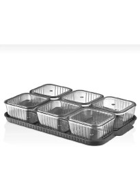 Resim Hobby Life 6 Bölmeli Akrilik Pratik Sızdırmaz Kapaklı Tepsili Kahvaltılık Seti 