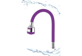 Resim Qniay Oynar Başlıklı Spiral Üzeri Silikon Renkli Esnek Eviye Musluk Başlığı 