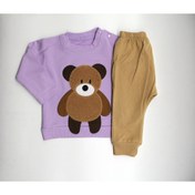 Resim BEBEK FİRARDA Süzene Ayılı Sweat Eşofman Pijama Bebek Takım Günlük Giyim 93273 