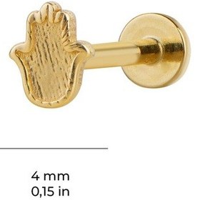 Resim Goldkupe Fatma Ana Eli Altın Piercing-6453 