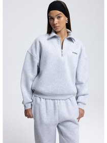 Resim Mai Studios Co. Ravel Fermuarlı Detay Karmelanj Eşofman Takım Kar Melanj 