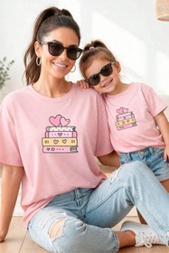 Resim genosha Anne Kız 100% Pamuk T-shirt Mama Mini Mother Daughter TEKLİ FİYAT 