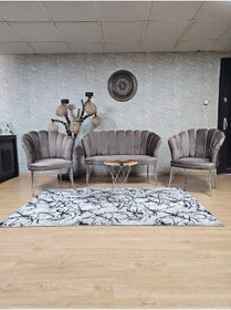 Resim SEVİNÇ MOBİLYA Krom Kaplama Tel Ayak Papatya Çay Seti Koltuk Takımı , Balkon, Salon, Ofis, Cafe Koltuk Takımı 