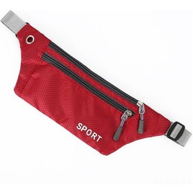 Resim Xindoker Unisex Spor Bel Çantası - Hafif Su Geçirmez Nylon - 3 Fermuarlı Cep - Kulaklık Delikli - Koşu Ve Seyahat İçin Kırmızı Kırmızı 