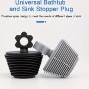 Resim Willowhaven Mavi Silikon Lavabo Filtresi Çiçek Desenli Tıkaç Banyo Küvet Aksesuarı 