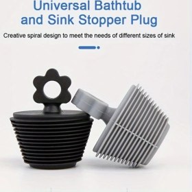 Resim Willowhaven Mavi Silikon Lavabo Filtresi Çiçek Desenli Tıkaç Banyo Küvet Aksesuarı 