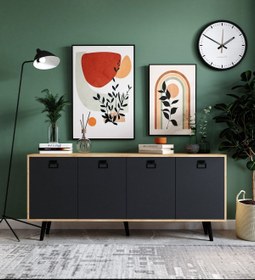 Resim VM VERTEX MOBİLYA Mirza Modern Konsol 180 Cm Safir Meşe-antrasit 