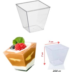 Resim Kristal Kübik Kase Tatlı Kabı Kasesi 24 Adet Kapaksız 200 Cc. 