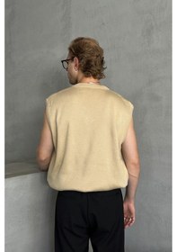 Resim Erkek V Yaka Oversize Süveter Bej 