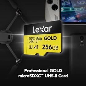 Resim Lexar 256GB Professional GOLD V60 280mb UHS-II Micro Sd Hafıza Kartı 