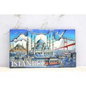Resim ÖYKÜ VE YİĞİT BFS Ahşap İstanbul Temalı Magnet Alk4362 