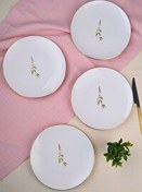 Resim Tabak Evi Porselen Natura Salkım Altın Yaldız Pasta Tabağı 20.50 CM 4'lü 