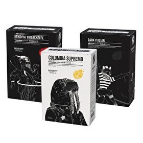 Resim Noir Pit Coffee Co. Colombia Supremo Dark Italian ve Ethiopia Çekirdek Kahve 3x250 G 