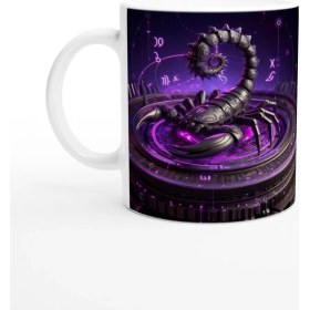 Resim Akrep Burcu Baskılı Kahve Kupası - Zamanın Çarkları Astroloji Mekanizması Vs4 