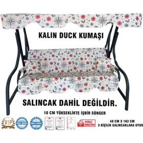 Resim Lüks Duck Vip Salıncak Minder Seti 3 Kişilik Süngerli Tenteli Çok Renkli 