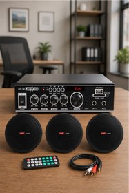 Resim Lastvoice Black Small-2 Tavan Hoparlör Ve Anfi Ses Sistemi Paketi (1 ANFİ 3 HOPARLÖR) 