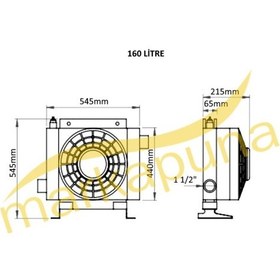 Resim Mar 160 Litre Fanlı Hidrolik Ideal 80-90 Yağ Soğutucu Radya - 547943305 
