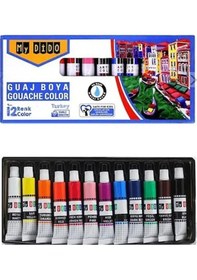 Resim 12 Renk Guaj Boya Mydido 25x35 Cm Telli Spralli Resim Defteri Palet Resim Fırçası 15 Yaprak Guajboya Resim Defteri Çok Renkli 