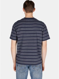 Resim Colin's Colins Comfort Fit Yuvarlak Yaka Çizgili Erkek Lacivert Kısa Kol Tişört Cl1073624 Q1.v1 Nav Lacivert 